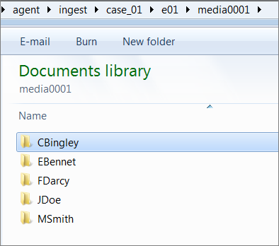 Sample folder structure