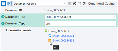 Conditional Coding pane tree view.
